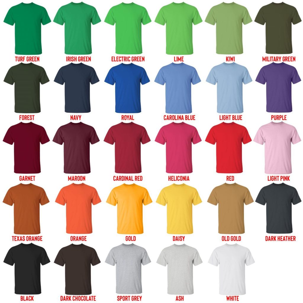 t shirt color chart - Hell's Paradise Merch